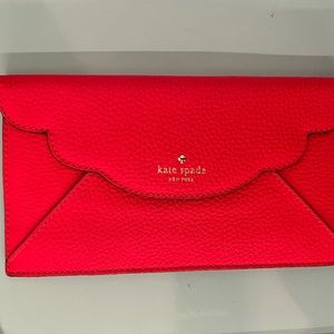 Bright red/orange kate spade wallet